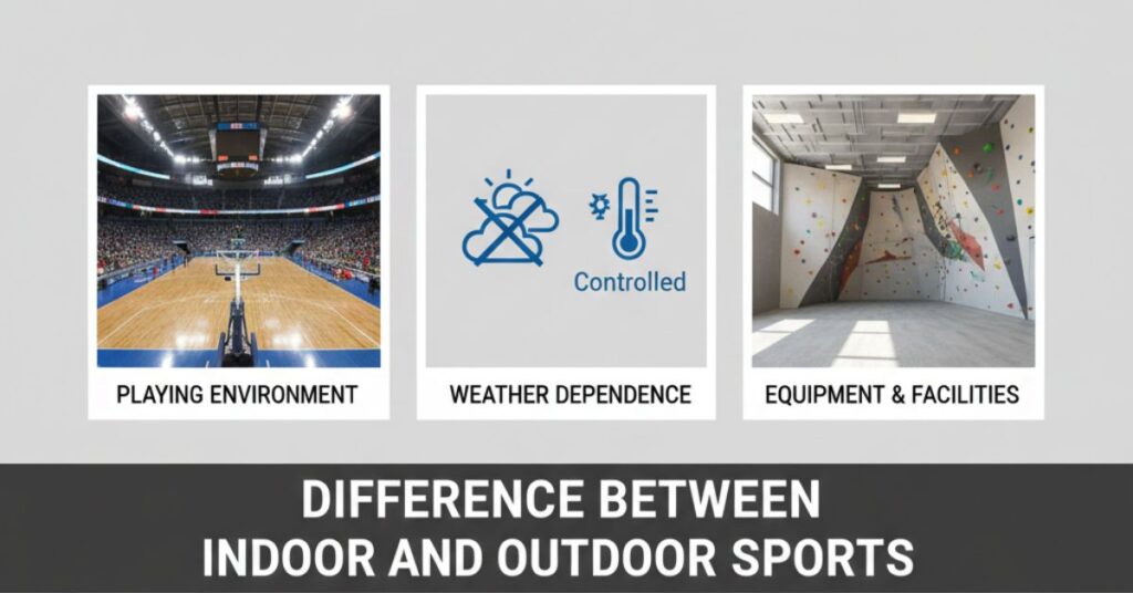 Difference between indoor and outdoor sports