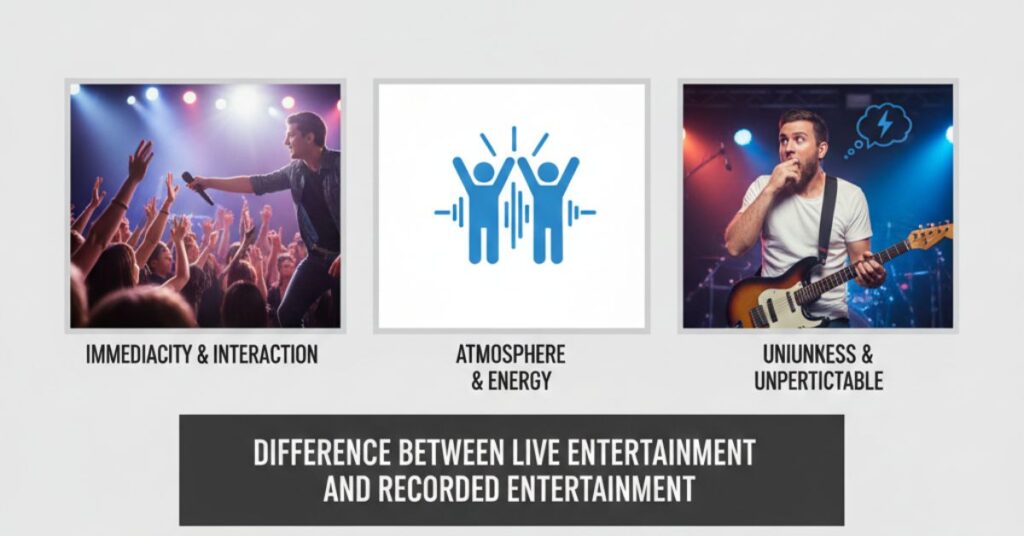 Difference between live entertainment and recorded entertainment